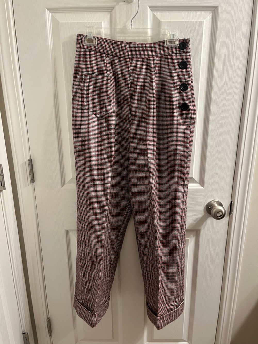 Vivien of Holloway Red and Black Checked Katherine Trousers